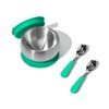 Stainless Steel Baby Bowl Bundle - BLW Removeable Suction Infant Feeding Bowl + Lid + 2 Spoons Set