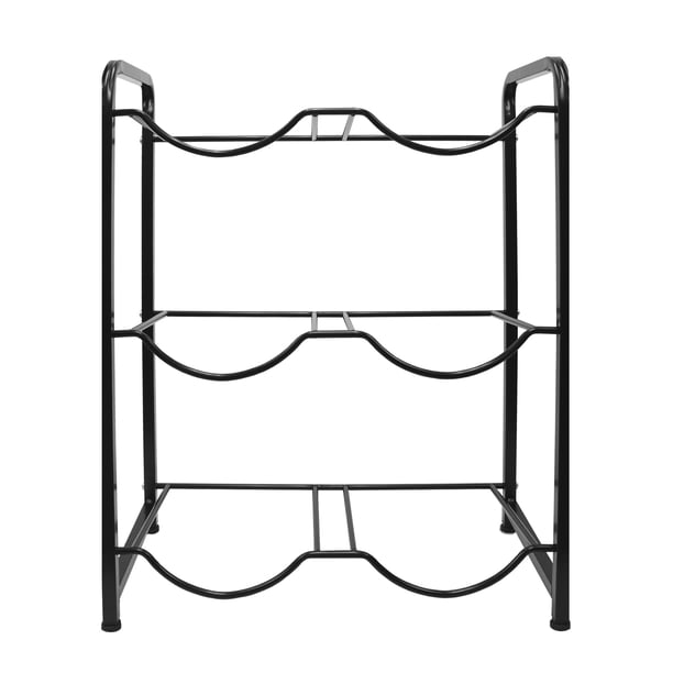 Estante Organizador para 6 Garrafones de Agua Metálico Color Negro de 3 Niveles