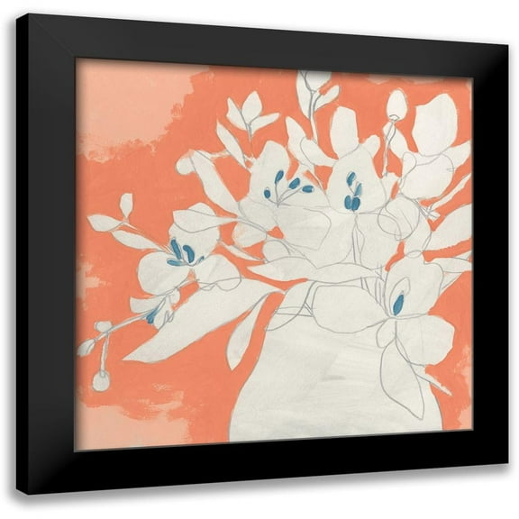 Vess, June Erica 12x12 Black Modern Framed Museum Art Print Titled - Terracotta Flowers II