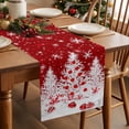 thumbnail image 3 of Red Christmas Dresser Scarf Farmhouse, Dining Table Decorations for Wedding/Parties, Snowflake Xmas Tree Ball Wooden Winter Table Runner 72 Inches Long for Kitchen Dining, 18 x 72 In, 3 of 9