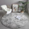 thumbnail image 1 of Plush Round Rug Fluffy White Carpets For Living Room Soft Home Decor Bedroom, 1 of 5