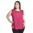 thumbnail image 1 of Blusa sin manga con detalle metalico Roman Fashion /Tallas Extras, 8006 (Magenta) fucsia oscuro 42, 1 of 6