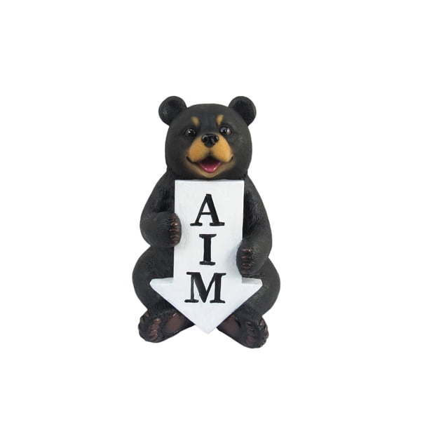 Figura decorativa para tanque de inodoro de oso negro de World of Wonders | Accesorios decorativos de baño y decoración temática de osos | Decoración del baño de la cabaña de troncos | Letreros de bañ