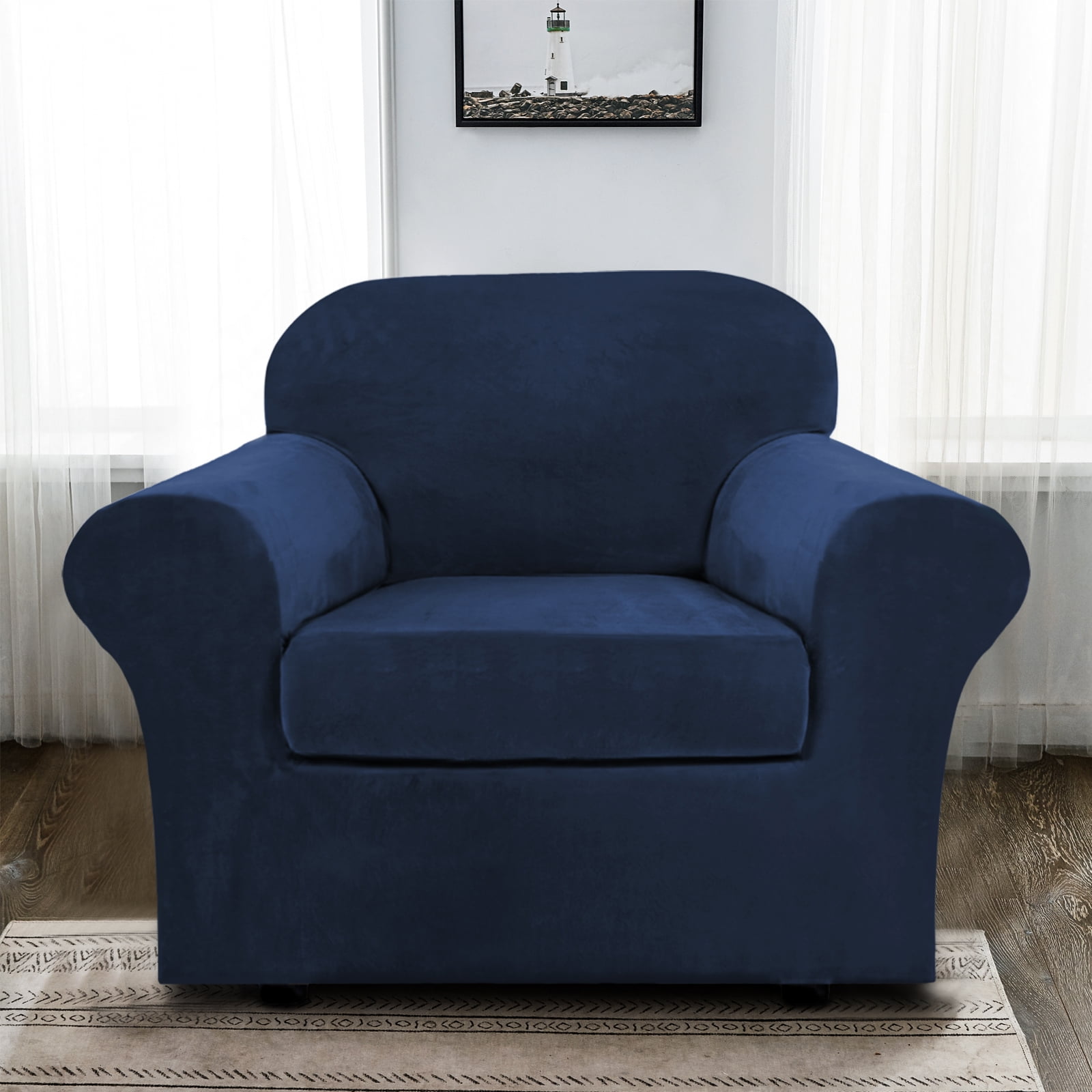 SHANNA Sofa Covers Stretch Velvet Couch Covers with Seperate Seat