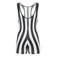 thumbnail image 3 of Alvivi Men's One Piece Striped Jumpsuit Swimsuit Stretchy Wrestling Singlet Rompers Bodysuit Black XL, 3 of 7
