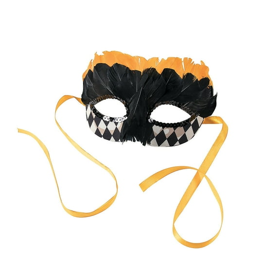 Black And Gold Harlequin Mask - Apparel Accessories - 1 Piece