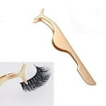 thumbnail image 3 of densenon False Eyelashes Applicator Tool Eyelash Extension Tweezers Remover Clip Tweezers Nipper (Golden), 3 of 6
