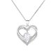 thumbnail image 1 of un Collier De Collier En Forme De Coeur De Diamant D'amour Double Couche De Platine Avec Un Pendentif De Clavicule Fminine Au Sens Du Design Lev, 1 of 5