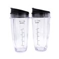 thumbnail image 1 of Replacement Blender Cup with Lid (2 Pack) 24 Oz Cups For Ninja Auto iQ BL480 BL482 BL642 BL682 BL450 BN401 BN751 BN801 Foodi SS351 SS151 SS401 Ninja, 1 of 6