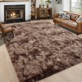thumbnail image 1 of Area Rug Noahas Fluffy, peludo marrón teñido con corbata, 120 x 180 cm, 1 of 8
