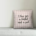 thumbnail image 2 of Creative Products I Love You A Bushel And A Peck in Black Text on Pink Plaid 16x16 Spun Poly Pillow, 2 of 2