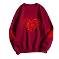 thumbnail image 5 of qucoqpe Valentines Day Sweatshirts Women Valentine Crewneck Sweatshirt Love Heart Long Sleeve Pullover Shirts Tops, 5 of 6