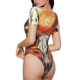 thumbnail image 2 of Kdxio Western Desert Cactus Ram Skull for Women's Short-Sleeved Onesie Stylish Round Neck Pajamas Bodysuit Jumpsuit Nightwear-XX-Large, 2 of 7
