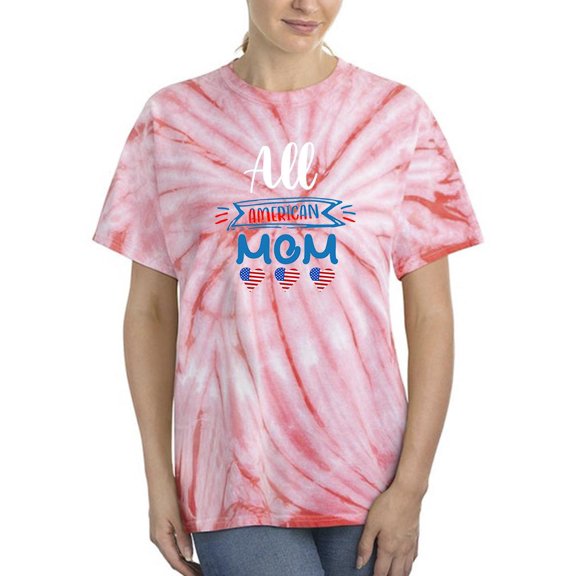 All American Mom Hearts Tie Dye Cyclone Women -Image by Shutterstock, Female XX-Large