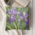 thumbnail image 3 of YINGXI Throw Pillow Covers Watercolor Blossom Lavender Flower Summer Love Beautiful Green Iris Decorative Pillow Cases Home Decor Square Pillowcases 22x22in, 3 of 5