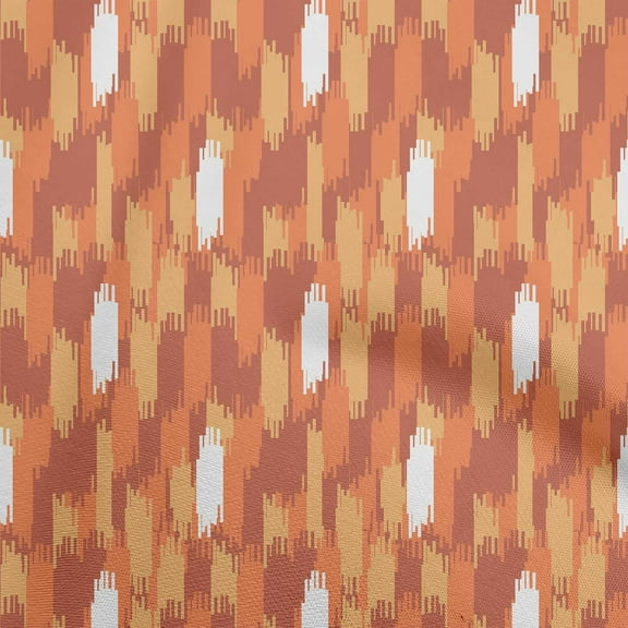oneOone Polyester Spandex Orange Fabric Ikat Diy Clothing Quilting Fabric Print Fabric By Yard 56 Inch Wide