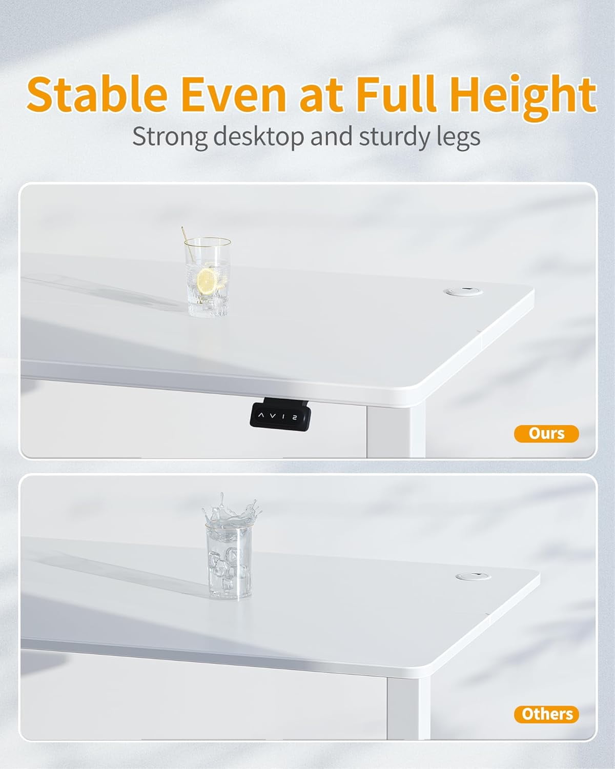 CubiCubi Electric Standing Desk, 55 x 24 Inches Height Adjustable Sit Stand Desk, Ergonomic Home Office Computer Workstation, White