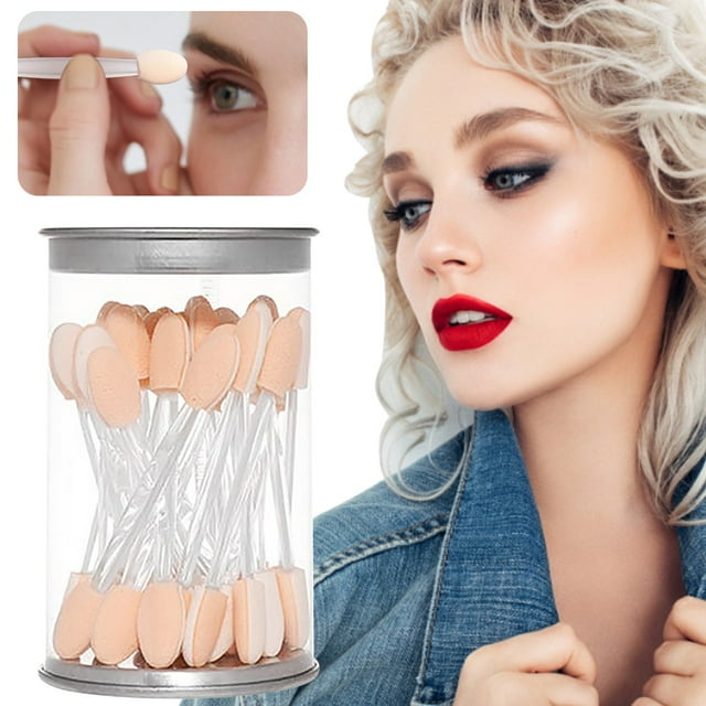 WIFKLSIIPG 25PC Barrel Makeup Double Ended Eye Shadow Eyeliner Brush Sponge Applicator Tool