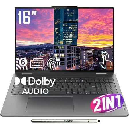 Lenovo Yoga 7i 2-in-1 Premium Laptop, 16'' WUXGA Touchscreen, 13th Gen Intel 10-Core i5-1335U (12MB Cache, 4.60 GHz), 8GB LPDDR5 RAM, 512GB SSD, Iris Xe Graphics, Backlit KB, FP, Storm Grey