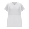 thumbnail image 6 of Women's V Neck Short Sleeve T-Shirt Tops Blouses Loose Fit Waffle Knit Solid Color Casual Daily Wear Work Office Vacation Fashion Essential Gift for Women | CSEONE,White L, 6 of 9