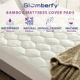 thumbnail image 4 of Twin XL Size Waterproof Premium Mattress Pad by Slumberfy, Skin-Safe Mattress Pad with Bamboo Topper, All Natural & Breathable Fabric, Quilted, Fitted Bed Cover, Cooling Mattress Topper – 39x80 in., 4 of 7