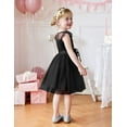 thumbnail image 5 of Arshiner Toddler Dress Girls Summer Ruffle Sleeve Mesh A Line Formal Party Tulle Dresses with Pockets Black, 5 of 7