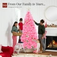 thumbnail image 4 of Best Choice Products 6ft Pre-Lit Pink Christmas Tree, Artificial Holiday Decoration w/ 947 Branch Tips, 250 Lights, 4 of 9