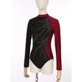 thumbnail image 4 of MSemis Women's Rhinestone Gymnastics Leotard Dance Wear Burgundy XL, 4 of 7