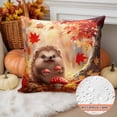 thumbnail image 2 of Outdoor Waterproof Pillow Covers Hedgehog Mushroom Autumn Maple Leaves Throw Cushion Case，Maple Tree Orange Red Pillowcase for Bed,Sofa,Couch, Patio Furniture, 16x16 in, 2Pack Decorative Pillows, 2 of 9