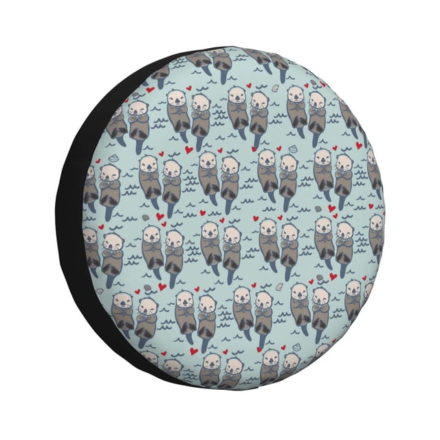 Fotbe Sea Otter Funda de Llanta de Repuesto con Estampado, Engrosada, Ajuste Universal para Jeep, Remolque, RV, SUV, Camión-15 inch