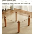 thumbnail image 7 of Square Coffee Table, Small Living Room Tempered Glass Table Top Side Table, 70x70x38cm Low Table Sitting On The Floor(Color:Walnut Legs+Teal Glass), 7 of 7