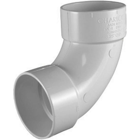 Charlotte Pipe Schedule 30 3 in. Hub x 3 in. Dia. Hub PVC Elbow