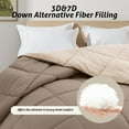 thumbnail image 4 of Comforter Queen All Season Down Alternative, Cooling Quilted Duvet Insert, Bed Comforter with Corner Tabs, Washable Hypoallergenic Reversible Quilt, Khaki/Beige, 4 of 8