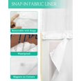 thumbnail image 3 of No Hook Shower Curtain with Snap in Liner, AT THE BEACH Vintage Ocean Shell Hotel Shower Curtains for Bathroom, Washable Shower Curtain Liner Set with Mesh Top Window, 72"x96", 3 of 6