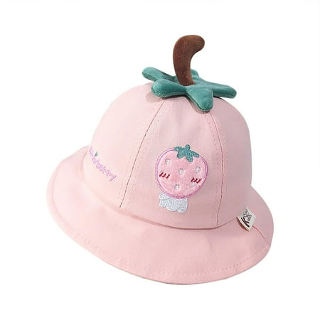 

YWDJ Cute Summer Bucket Hat Fruit Outdoor Unisex Kids Kids Toddler Sun Beach Cap Pink 50