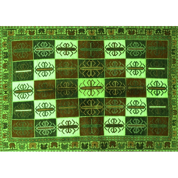 Ahgly Company Indoor Rectangle Persian Green Traditional Area Rugs, 6' x 9'
