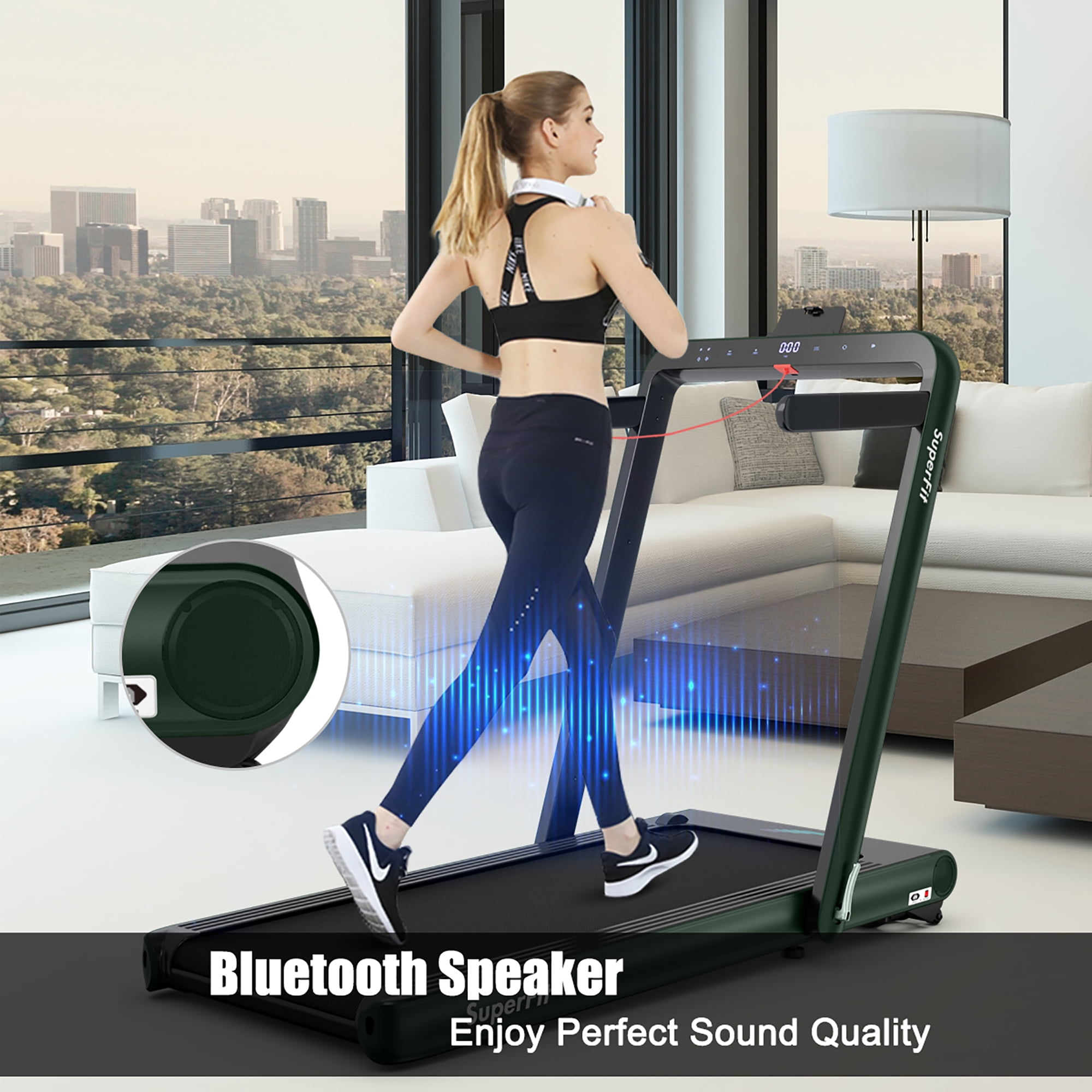 Costway 4.75HP 2 In 1 Folding Home Treadmill with Remote APP Control