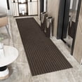 thumbnail image 2 of Ottomanson Non-Slip Hallway Runner Rug 2' x 26' Indoor/Outdoor Custom Size Utility Carpet for Garage, Brown Ribbed, 2 of 9