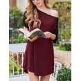 thumbnail image 2 of Ekouaer Nightgowns for Women 2 Pack Bamboo Viscose Sleep Shirts Short Sleeve Nightshirt Comfy Sleepdress Soft Sleepwear, 2 of 5
