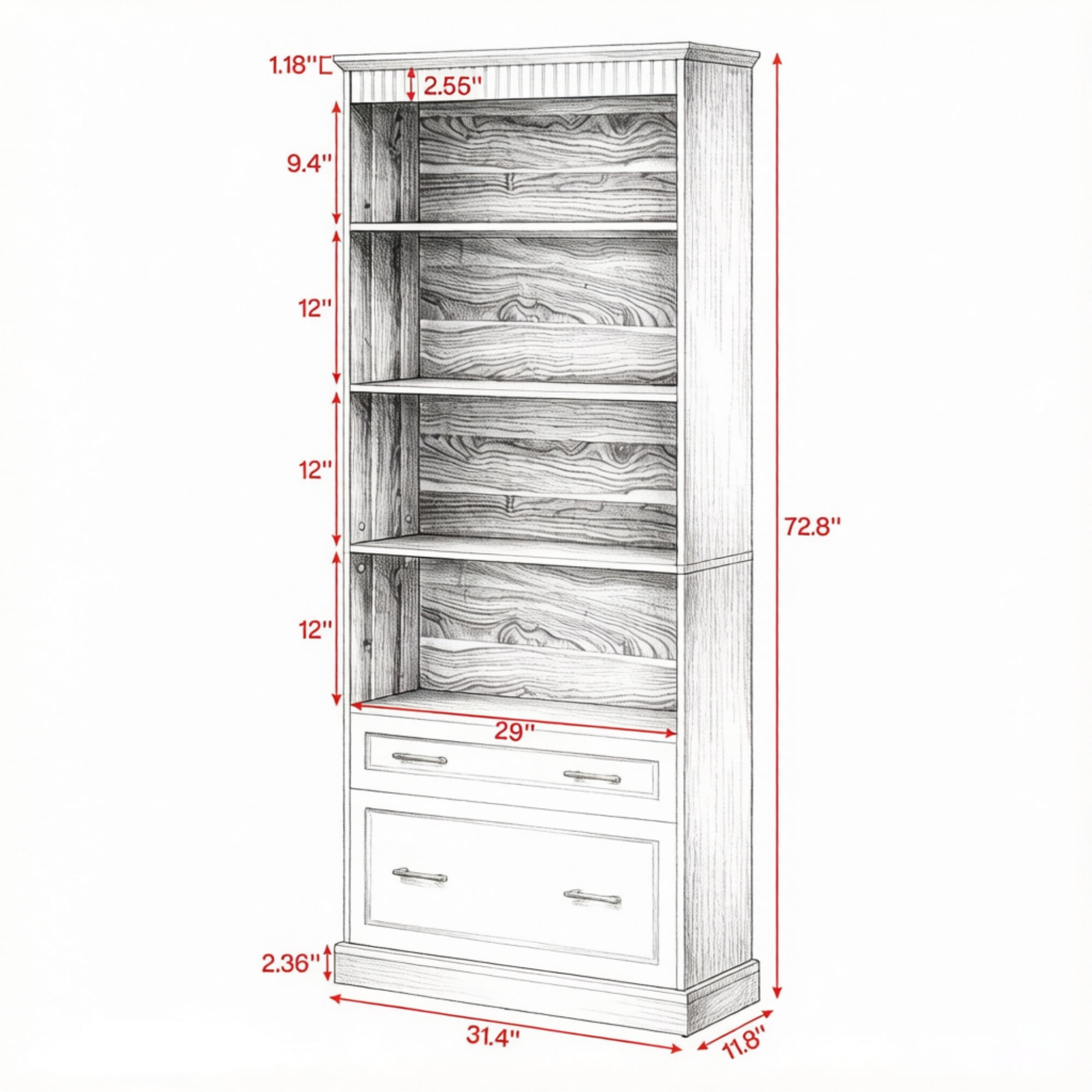 Bookshelf Storage Rack