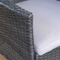 thumbnail image 2 of Jessie Outdoor 7 Piece Wicker Dining Set with Rectangular Acacia Wood Dining Table and Cushions, Gray, Gray, Silver, 2 of 8