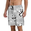 thumbnail image 2 of Kll Pandasbetween Clouds And Stars Men'S Casual Summer Beach Shorts Hawaiian Shorts With Pockets-Medium, 2 of 9