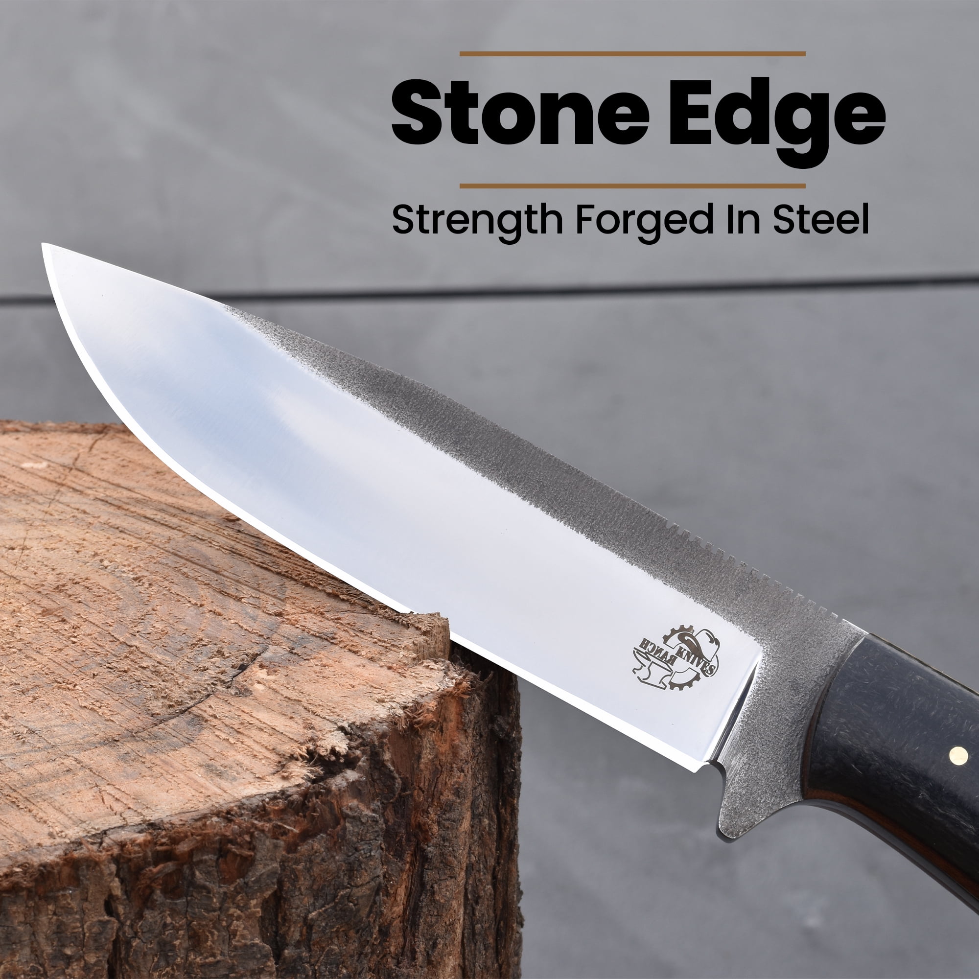 Knives Ranch 3095 440C Steel Bushcraft Knife with Micarta Handle – Fixed Blade Outdoor Knife, Durable Camping, Survival, Hunting & Utility EDC Tool