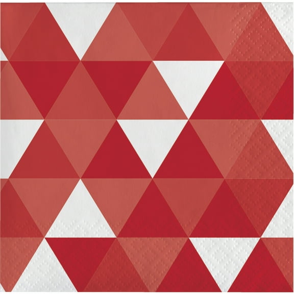 Classic Red Fractal Beverage Napkins, 16 pk