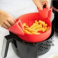 thumbnail image 2 of fastboy Air Fryer Silicone Pot Heat-resistant Kitchen Cooking Grill Baking Basket Reusable Thickened Fried Chicken Tool Replacement 19cm Coffee, 2 of 8