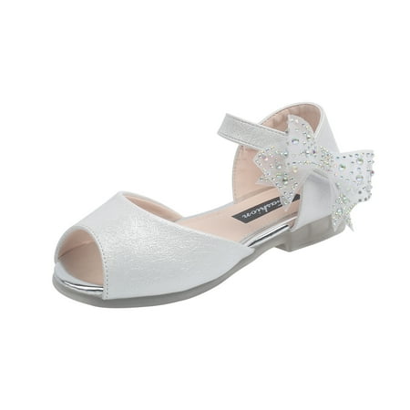 

Binmer Baby Girls Diamond Bow Princess Shoes Soft Sole Fish Mouth Sandals