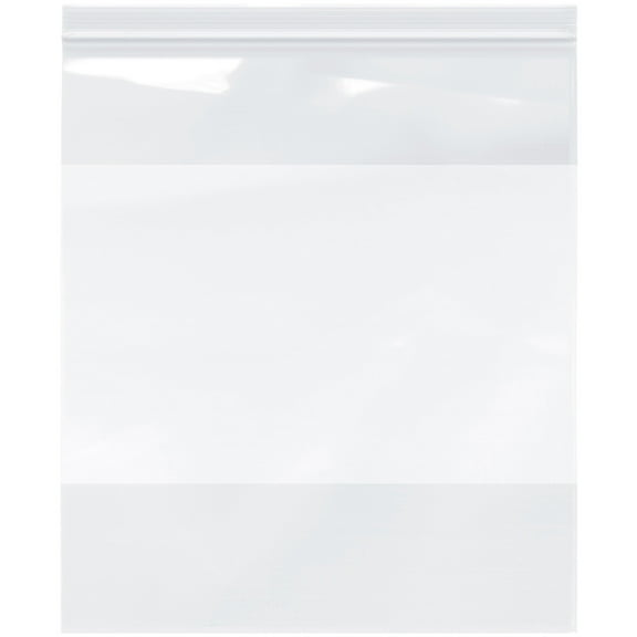 Plymor 13" x 15" (Pack of 100), 2 Mil with White-Block Zipper Reclosable Plastic Bags