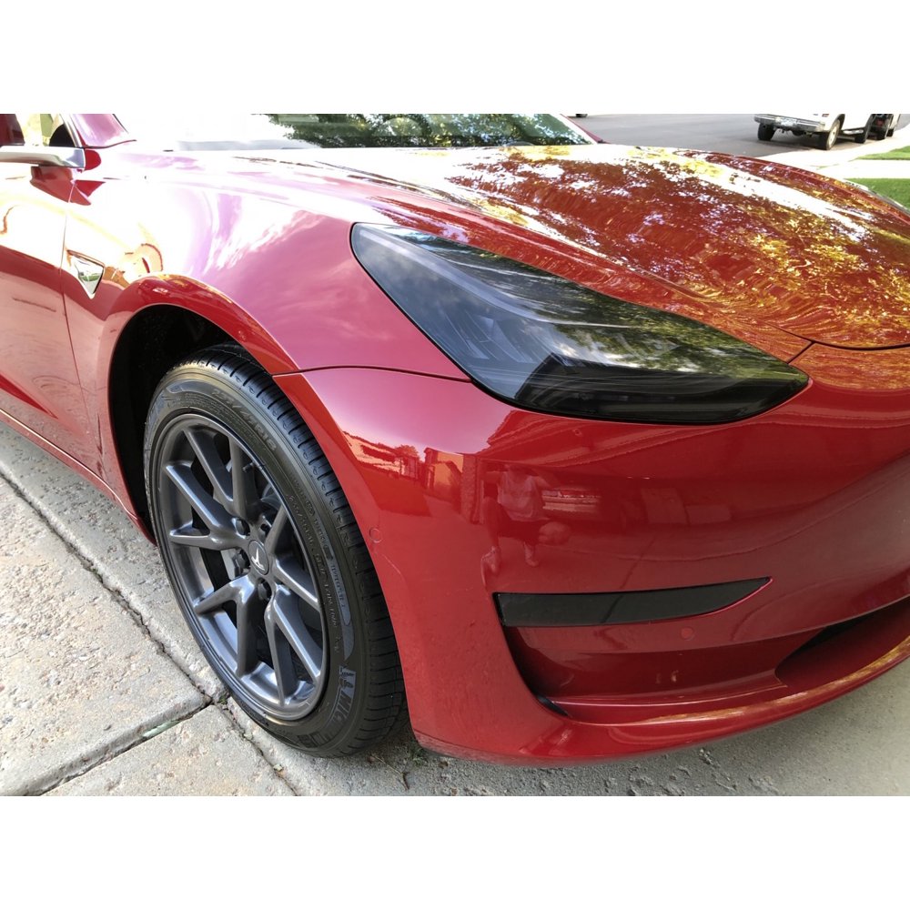 Tesla Model 3 Tinted Head Light Film Lens Overlays Smoked Lamp Covers