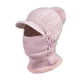 thumbnail image 1 of Gorro de pasamontañas de punto elástico, bufanda para el cuello, gorro transpirable con botones, gorro de máscara de esquí de invierno cálido para , Rosado Sunnimix pasamontañas para motocicleta, 1 of 7