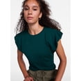 thumbnail image 5 of Scenario Women's and Women's Plus Tee with Short Bubble Cap Sleeves, Sizes XS-4X, 5 of 6